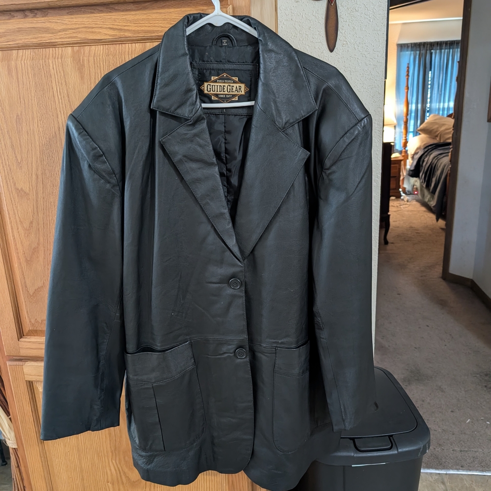 Guide Gear Men's Black Leather Jacket